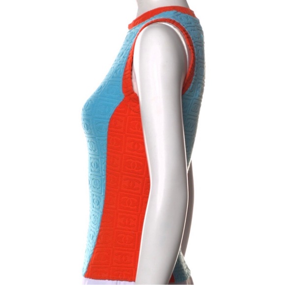 VTG CHANEL SPORT LOGO TERRY SHIRT TOP HAILEY BIEBER 36 - Picture 3 of 7